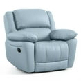 thumbnail image 6 of Furniture of America Sorin Blue Leather 3-Piece Manual Reclining Sofa Set, 6 of 20