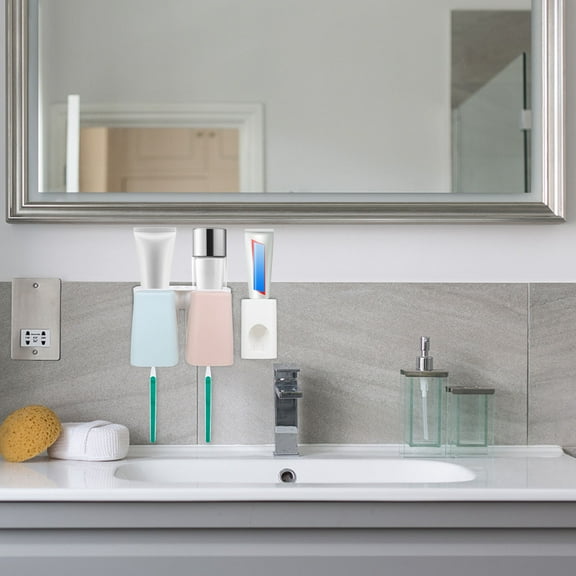 LIFKOME 1Set Environmental Plastic Toothbrush Holders Bathroom Organizer
