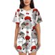 thumbnail image 1 of Balery Rabbit And Hedgehog Conjunto de Pijama para Mujer con Estampado, Dos Piezas de Manga Corta y Shorts, Ropa de Dormir Suave con Cuello Redondo y Bolsillos-Medium, 1 of 6