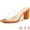 Orange, variant on Unique Bargains Women's Clear Point Toe Block Heel Slides Sandals Mules