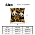 thumbnail image 5 of Panda Sunflower Luxurious Velvet Decorative Throw Pillow Covers - Set of 2, Unique Patterns, Available in 16x16, 18x18, and 20x20 Inches for Various Occasions, 5 of 6