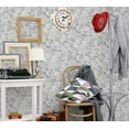 thumbnail image 2 of Crown Hedgerow Grey Floral Trails Unpasted Paper Wallpaper, 20.5-in by 33-ft, 56.4 sq. ft., 2 of 3