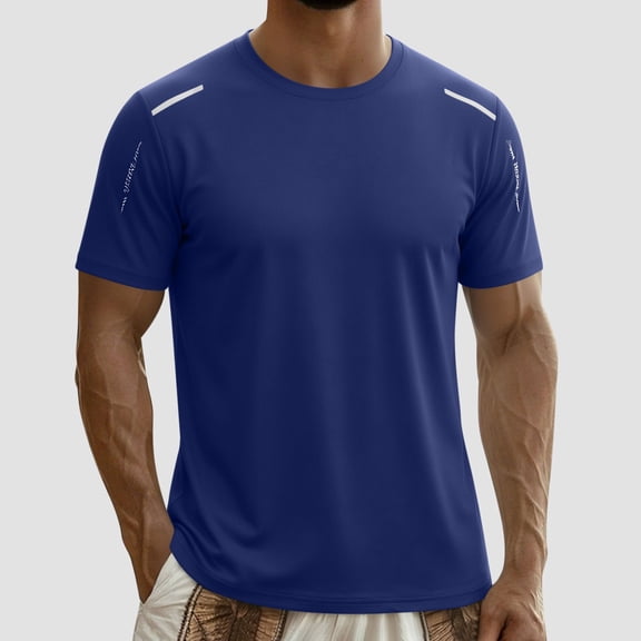 Yaoyar Men's Short Sleeve Workout Ice Silk Shirts Dry Fit Lightweight Athletic T-Shirts Running Gym Summer Sun Shirt