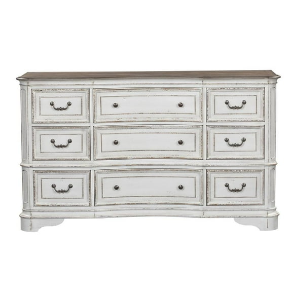 Magnolia Manor White 9 Drawer Dresser