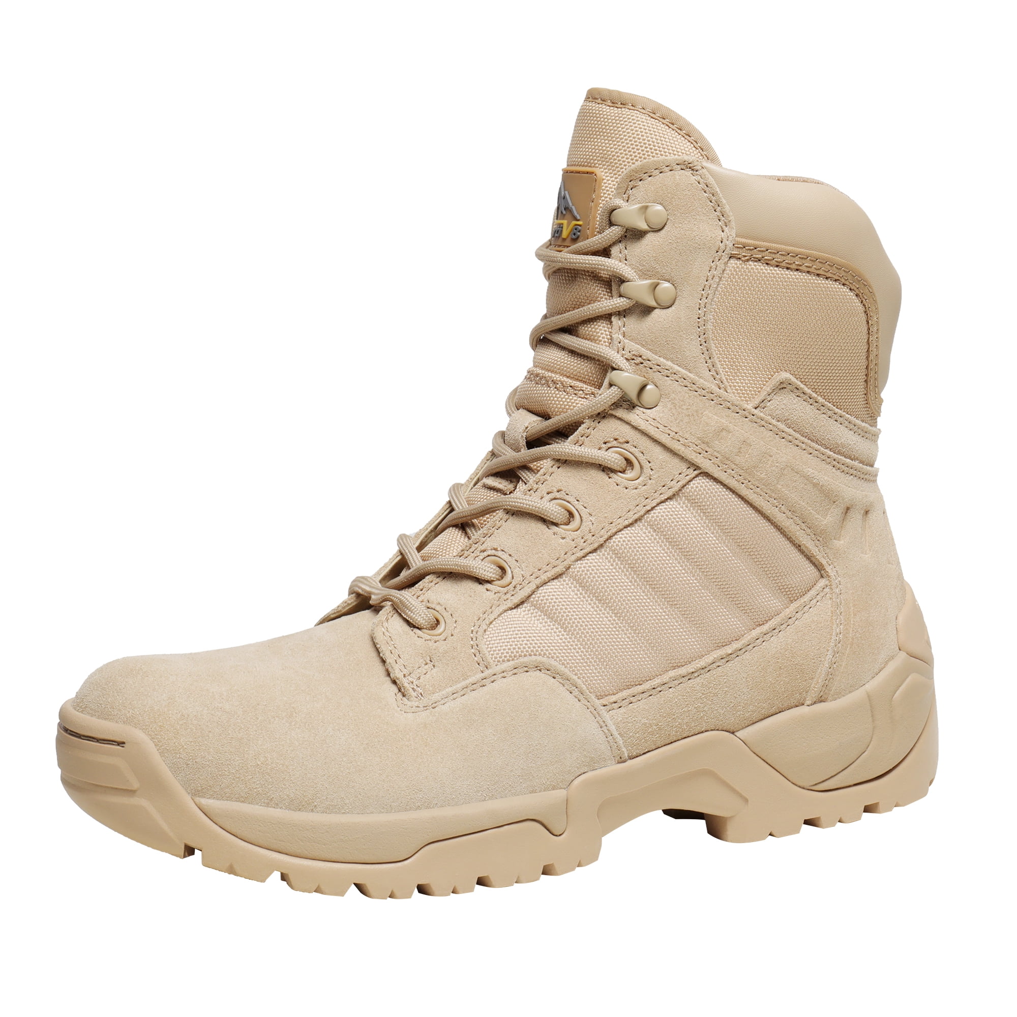 Mens High Top Ankle Work Boots Shoes Combat Military Desert Flats Fur Inside New