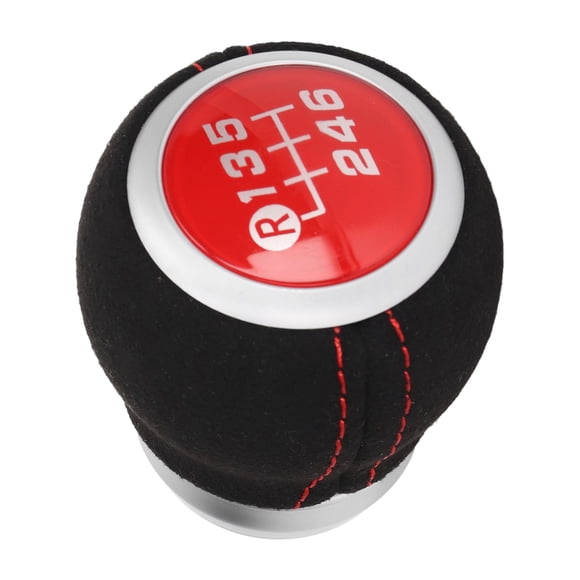 6 Speed Gear Shift Knob Lever, Replacement for with Manual Shifter Head, Comfortable Touch Top Cover, Compatible with 6 Speed Gear, PVC, ABS, Artificial Suede Leather Material,