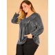 thumbnail image 4 of Top de fiesde talgrande pamujer Disco Metallic Sparkle Sequin Tops PlaXL, 4 of 6