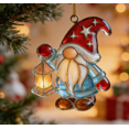 thumbnail image 5 of Handcrafted 2D Acrylic Christmas Gnome Ornament Collection - Scandinavian Folklore Holiday Tree Decor, Festive Home Ornaments with Cathedral Window Effect for Gift & Collectible, 5 of 5