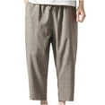thumbnail image 1 of Mens Pants, Men Fashion Summer Solid Casual Elastic Waist with Pocket Pants, 1 of 8