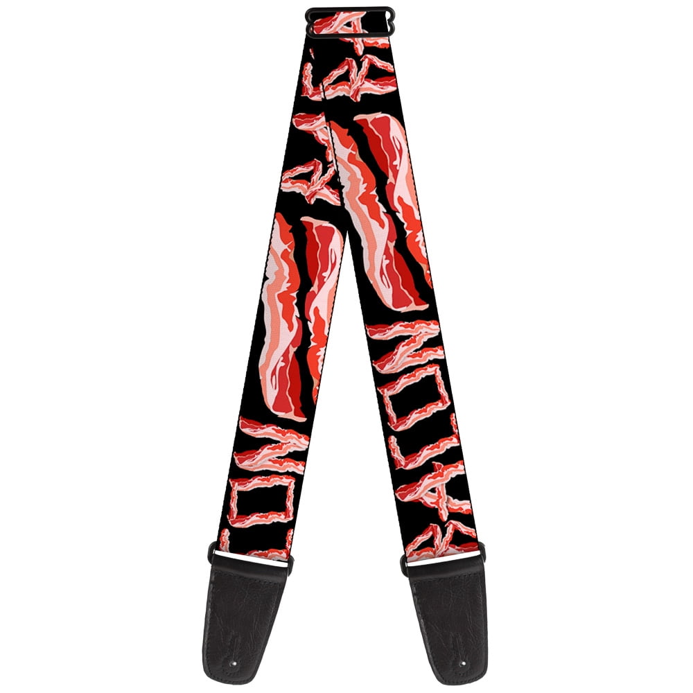 Buckle-Down Guitar Strap, Bacon Text, 2 Inches Wide