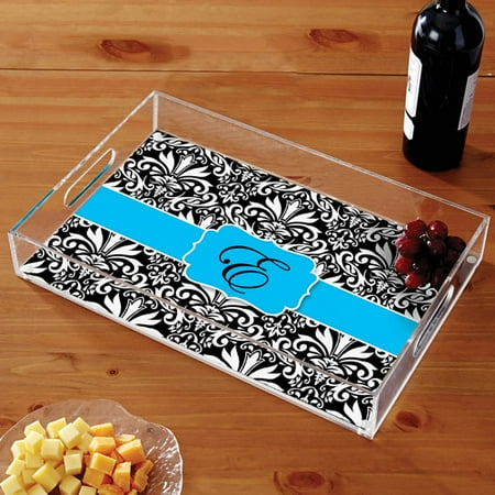 personalized 11 x 17 acrylic tray blue damask walmart com