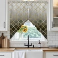 thumbnail image 6 of Yellow Geometric Swag Valances for Windows, Kitchen Window Curtains Over Sink, Modern Abstract Gradient Marble Window Treatment Curtains for Living Room/Bedroom Curtains 2 Panel Sets 36"x45", 6 of 8