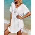 thumbnail image 2 of Traje de baño Coverup SimpleFun, de encaje fluido, de ganchillo, blanco, para mujer, 2 of 7