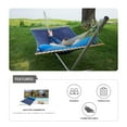 thumbnail image 4 of Sol Living Ceara Patio Hammock Olefin Hammock Double Hammock for Two People Outdoor Patio Swing Chair Quilted Hammock Use Inside Outside Backyard Decor Porch Swing - Blue, 4 of 7