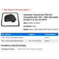 thumbnail image 2 of Automatic Transmission Filter Kit - Compatible with 1999 - 2004 Oldsmobile Bravada 4.3L V6 L35 VIN W 2000 2001 2002 2003, 2 of 2