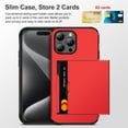 thumbnail image 3 of 4-in-1 for iPhone 15 Pro Max Case with Screen Protector & Camera Cover Full Body Hybrid iPhone 15 Pro Max Case Wallet Card Holder Shockproof Protective Phone Case for iPhone 15 Pro Max (Red), 3 of 14