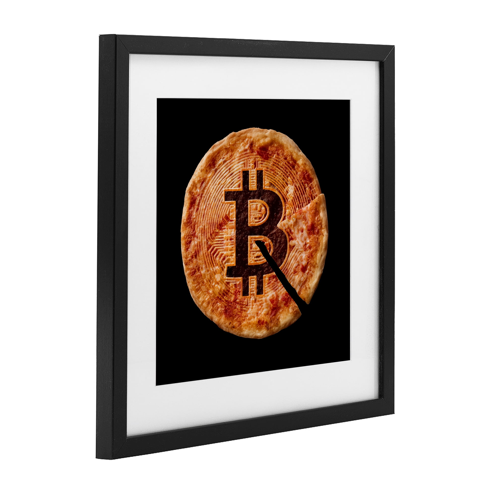 Stupell Industries Crypto Pizza Slice Black Framed Print Under Glass, design by Svetlana Aleynikova