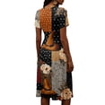 thumbnail image 4 of Womens Halloween Dresses Ghost Witch Hat Short Sleeve Horror Midi Dresses Pumpkin Bat V Neck Funny Sundress, S, 4 of 4