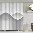 thumbnail image 2 of White and Black Shower Curtain for Bathroom Boho Lines Fabric RV Shower Curtains Waterproof Geometric 60x72inches Bathtub Shower Curtain Set with Hooks, 2 of 5