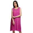 thumbnail image 1 of Moomaya Printed Sleeveless Nightdress For Ladies Button Placket Nightwear, 1 of 6