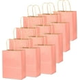 thumbnail image 2 of 100PCS Gift Bag with Handles Bulk Light Pink Paper Bags Multiple Uses (11"x5"x8" Medium Size), 2 of 11