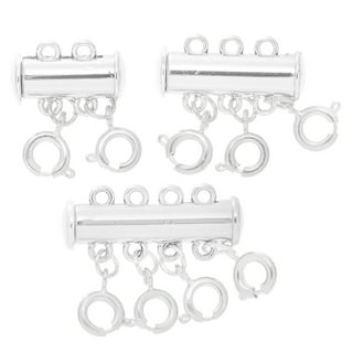 Dailyacc Magnetic Layered Necklace Clasps,4 Pieces 2 Size Slide Clasp Lock  Necklace Connector for Multi Strands Slide Tube Clasps (DIY 4 Sets Clasps