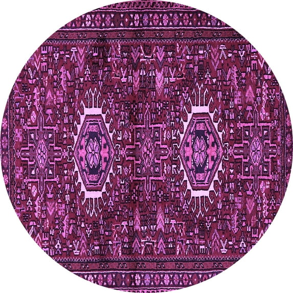 Ahgly Company Indoor Round Persian Purple Traditional Area Rugs, 8' Round