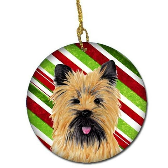Cairn Terrier Candy Cane Holiday Christmas Ceramic Ornament
