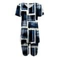 thumbnail image 4 of Atogsazn Womens 2 Piece Sets Summer Outfits 2024 Fashion Two Piece Lounge Matching Set Oversized T Shirts Biker Shorts Tracksuit Navy XXXL on Clearance, 4 of 4