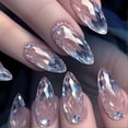 thumbnail image 2 of Uñas postizas de presión, kit de 24 piezas con forma de almendra brillante y purpurina para mujeres y niñas., 2 of 5