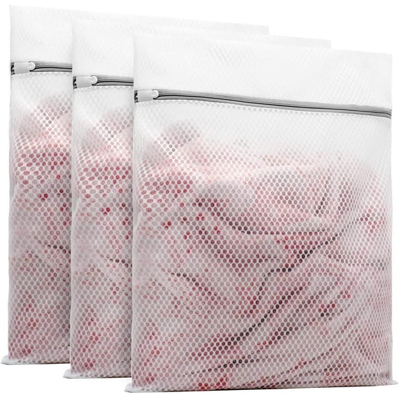 3Pack ExtraHeavy Duty Mesh Laundry Bags, Durable Delicates Net Wash Bag for Bra Lingerie, Underwear, Socks, Sweaters and Garment, Travel Organization Washing Bag