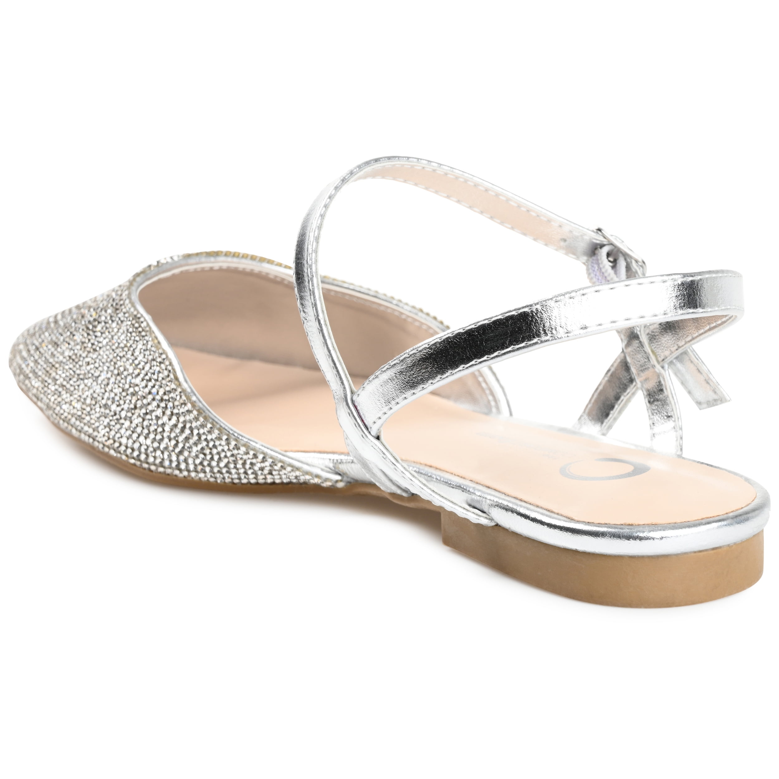 Journee Womens Nysha Narrow Width Buckle Square Toe Ballet Flats