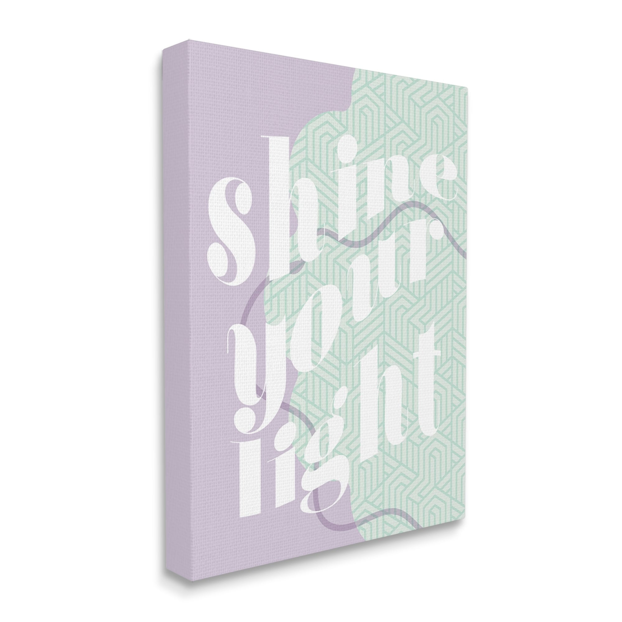 Stupell Industries Shine Your Light Purple & Green Religious Painting Gallery Wrapped Canvas Print Wall Art