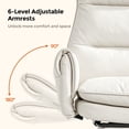 thumbnail image 5 of Patbrela Big and Tall Office Chair, PU Leather Swivel Desk Chair Ergonomic Computer Chairs with Adjustable Armrests, White, 5 of 10