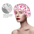 thumbnail image 5 of Pink Plaid Cute Duck Shower Cap, Double Layers Shower Cap Rreusable Waterproof, Elastic Bathing Hair Hat for Women, Washable Hair Cap for All Hair Lengths, 5 of 5