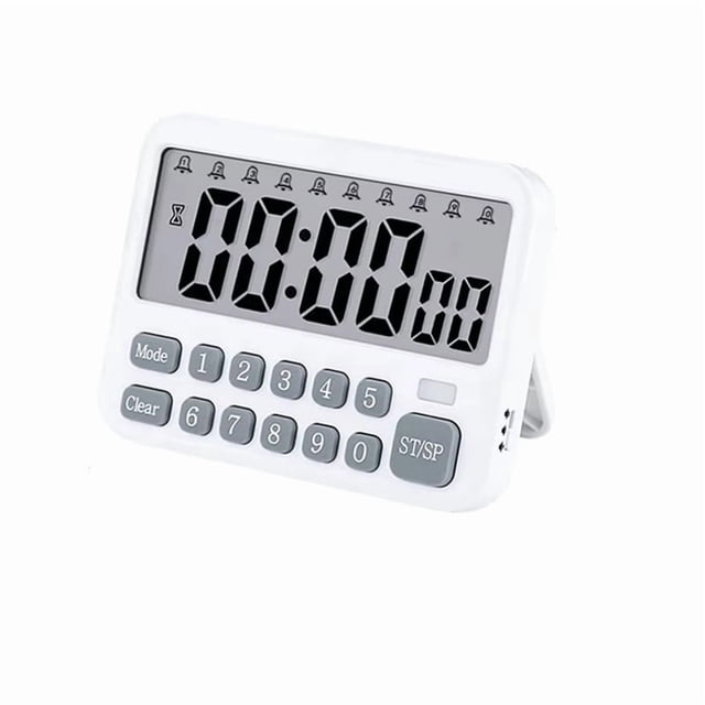 Temporizador de Cocina Digital, 10 Alarmas, Reloj Despertador Magnético con Vibración y Función Cuenta Regresiva 99 Horas, Mesa