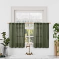 thumbnail image 1 of Cortinas LAMIT de lino, 86 x 76 cm, semitransparente, color verde oliva, 2 paneles, 1 of 9