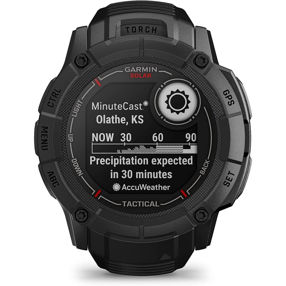 Garmin Instinct 2X Solar - Tactical Edition, Solar Charging, Rugged GPS Smartwatch, Built-in Flashlight, Ballistics Calculator, Black 010-02805-13 Bundle with 2 YR CPS Enhanced Protection Pack