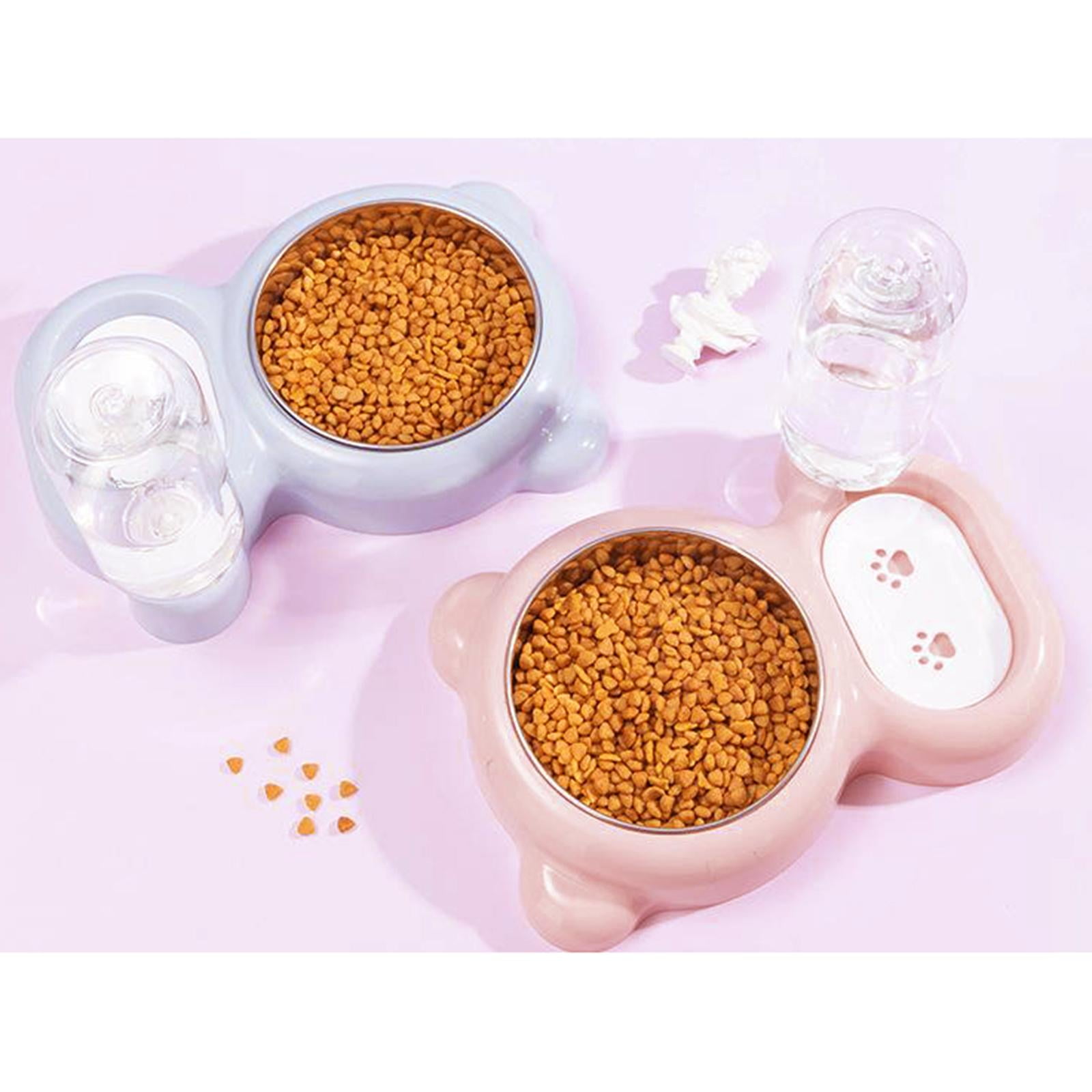 double puppy Bowls Pets Water and Food Bowl Set Pet Bowls Dish, Water Feeder with Automatic Water Bottle for Small Aniamls Rabbits Cats Dog