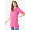 thumbnail image 3 of Roaman's Women's Plus Size Oversized Polo Tunic, 3 of 5