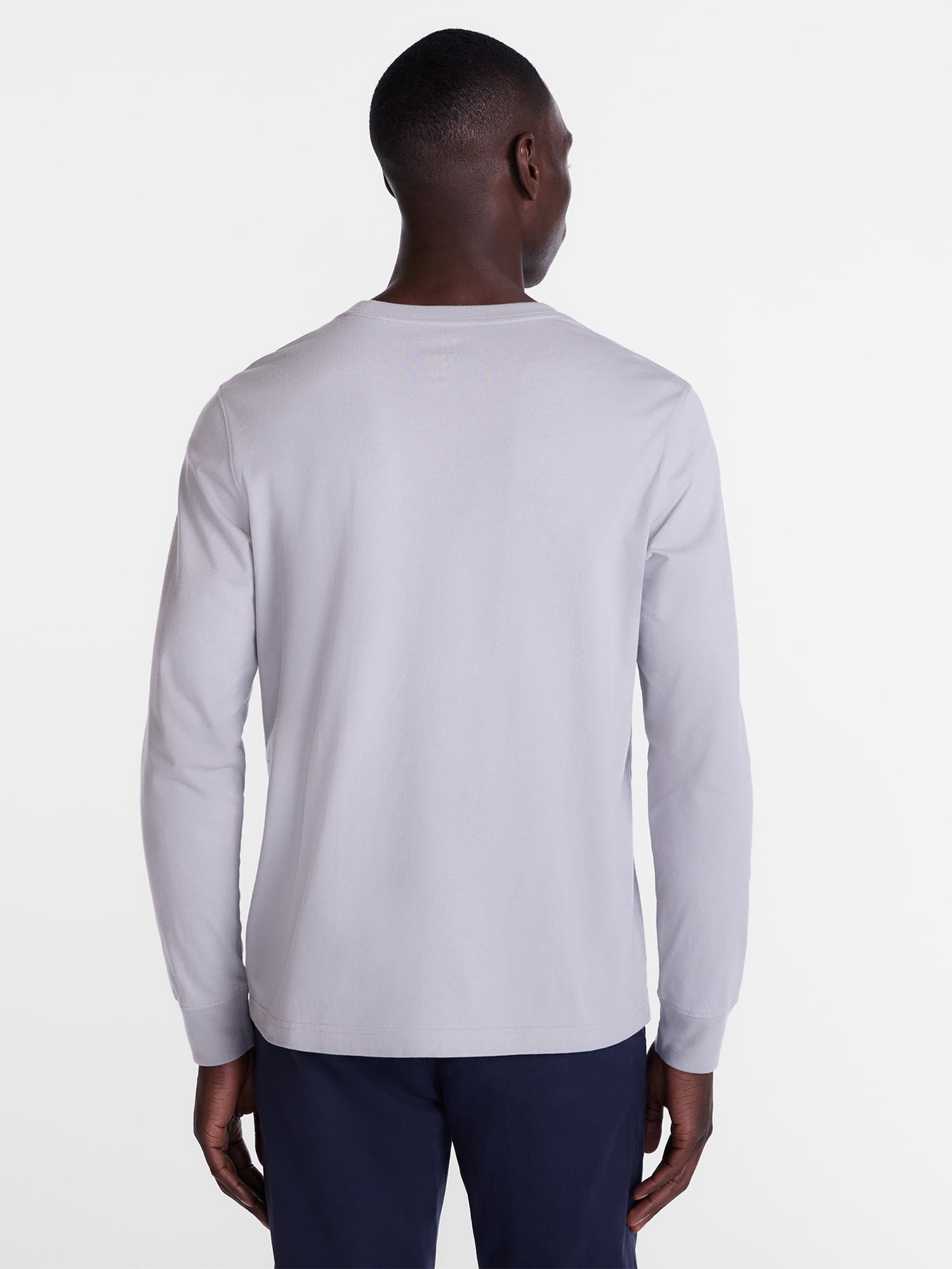 George Men's and Big Men's Cotton Crewneck Tee with Long Sleeves, Sizes XS-3XL, Big 2XB-6XB & Tall MT-4XLT