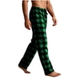 thumbnail image 5 of Maean Men's Pajama Pants Plaid Straight Leg Loose Elastic Waist Lounge Bottom Loungewear with Pockets, 5 of 7
