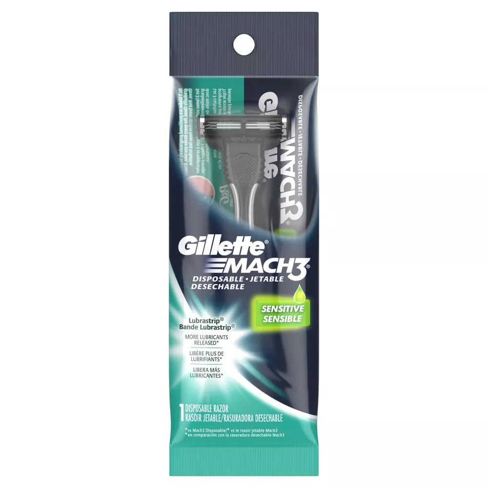 Gillette Mach3 Sensitive Disposable Razor, 1 ct