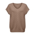 thumbnail image 4 of WCJM Womens 2026 Spring Summer Knit Top V Neck Short Sleeve Sweater Vest Business Casual Outfit (Brown,S), 4 of 5