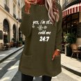 thumbnail image 2 of Ke1Clo Winter Sweaters for Women Casual Fashion Snowflake Graphic Crew Neck Long Sleeve Pullover Oversized Loose Comfy Basic Knit Tops Army Green XXXL, 2 of 6