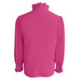 thumbnail image 5 of Gsakboxl Womens Blouses Womens Ruffled Long Sleeve Shirt Elegant Button Down Blouse with Ruffle Trim on Neckline Chic Casual Top for Spring and Autumn L, 5 of 7