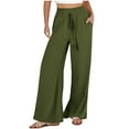 thumbnail image 2 of Luxalzxs Palazzo Pants for Women Summer Casual Loose Plus Size High Waist Wide Leg Lounge Pants with Pockets, 2 of 5