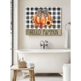 thumbnail image 6 of Thanksgiving Hello Pumpkin Canvas Print Wall Art Framed Canvas Art Wall Decor Orange Sunflower Fall Leaf Plaid Pictures Painting Morden Artwork for Living Room Bedroom, Ready to Hang - 12"x16", 6 of 6