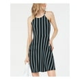 thumbnail image 3 of BAR III Womens Black Striped Spaghetti Strap Jewel Neck Above The Knee Sheath Dress XXL, 3 of 4