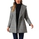 thumbnail image 1 of Abrigo de invierno con cinturón y cuello de chal de cuadros para mujer INSPIRE CHIC XS negro de pata de gallo, 1 of 6